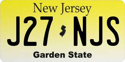 NJ license plate J27NJS