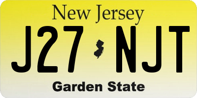 NJ license plate J27NJT