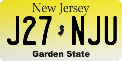 NJ license plate J27NJU
