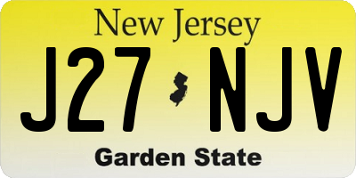 NJ license plate J27NJV