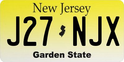 NJ license plate J27NJX