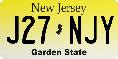 NJ license plate J27NJY