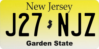NJ license plate J27NJZ