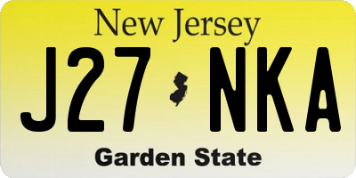 NJ license plate J27NKA