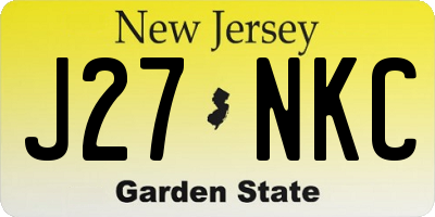 NJ license plate J27NKC