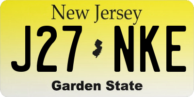 NJ license plate J27NKE