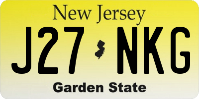 NJ license plate J27NKG