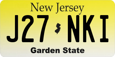 NJ license plate J27NKI
