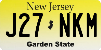 NJ license plate J27NKM