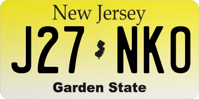 NJ license plate J27NKO