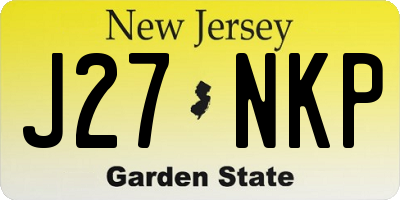 NJ license plate J27NKP