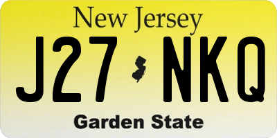NJ license plate J27NKQ