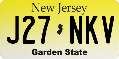 NJ license plate J27NKV