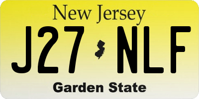 NJ license plate J27NLF