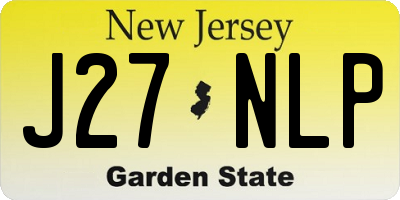 NJ license plate J27NLP