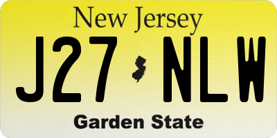 NJ license plate J27NLW