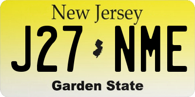 NJ license plate J27NME