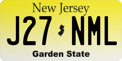 NJ license plate J27NML