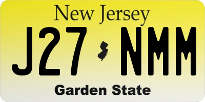 NJ license plate J27NMM