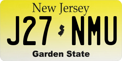 NJ license plate J27NMU