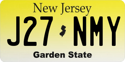 NJ license plate J27NMY