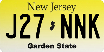 NJ license plate J27NNK