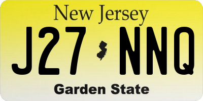 NJ license plate J27NNQ