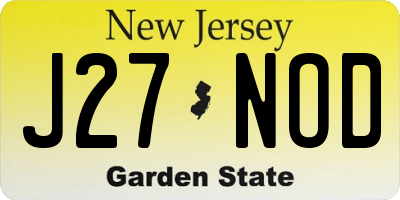 NJ license plate J27NOD