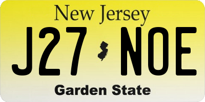 NJ license plate J27NOE