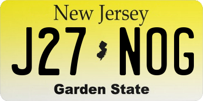 NJ license plate J27NOG