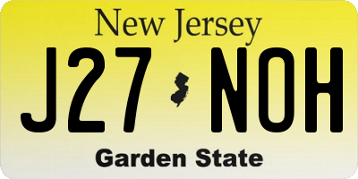 NJ license plate J27NOH
