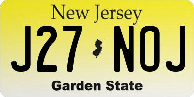 NJ license plate J27NOJ