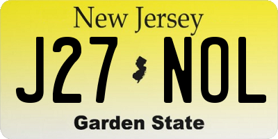 NJ license plate J27NOL