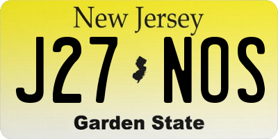 NJ license plate J27NOS