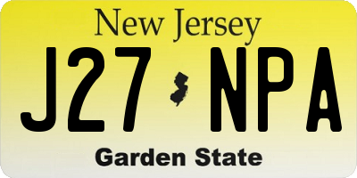 NJ license plate J27NPA