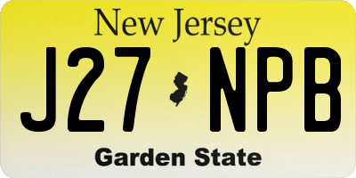 NJ license plate J27NPB