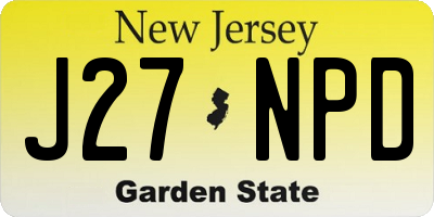 NJ license plate J27NPD