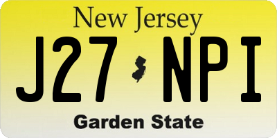NJ license plate J27NPI