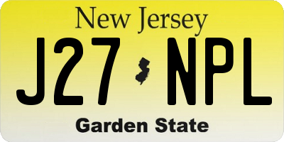 NJ license plate J27NPL