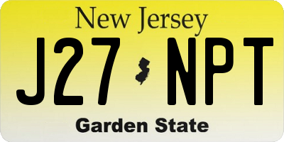 NJ license plate J27NPT