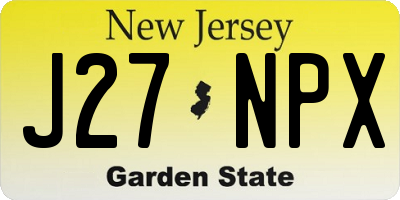 NJ license plate J27NPX