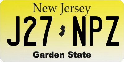 NJ license plate J27NPZ
