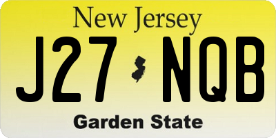 NJ license plate J27NQB