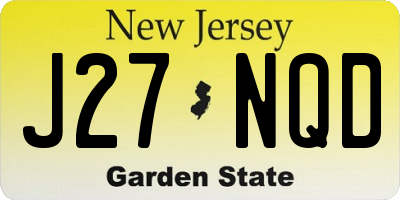 NJ license plate J27NQD