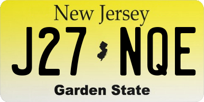 NJ license plate J27NQE
