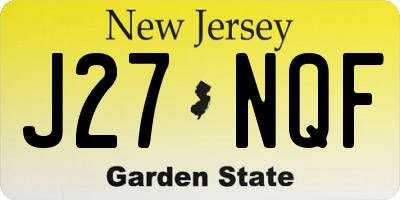 NJ license plate J27NQF