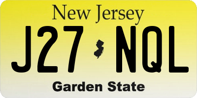 NJ license plate J27NQL