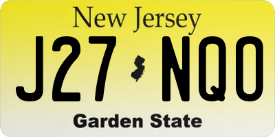 NJ license plate J27NQO