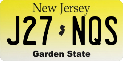 NJ license plate J27NQS