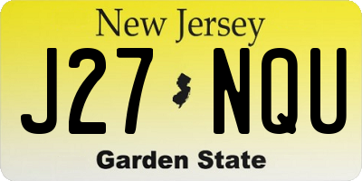 NJ license plate J27NQU